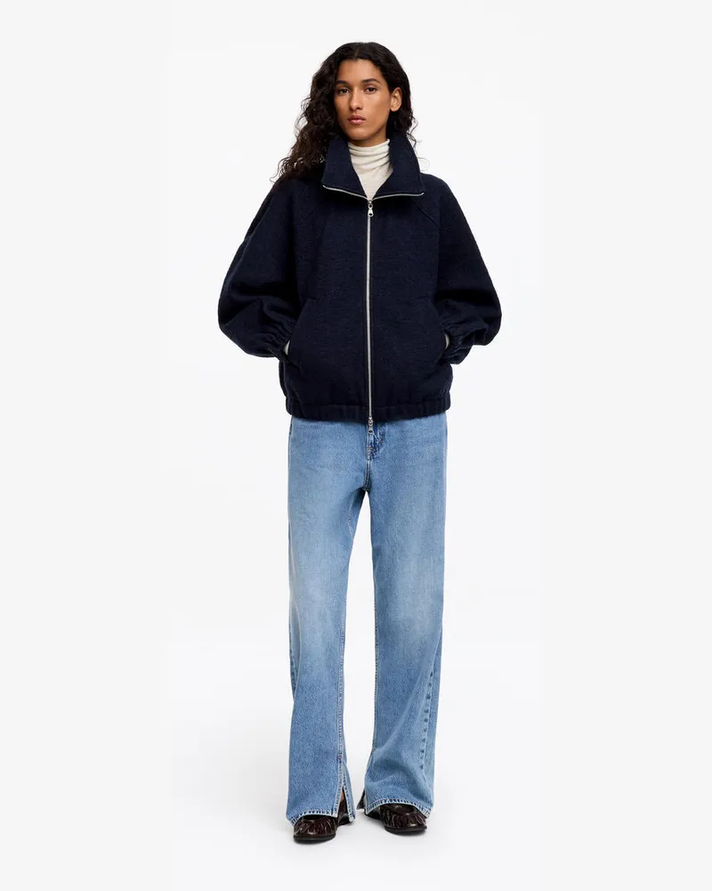 Arket Pullover Aus Wollwalk -Blau Blau
