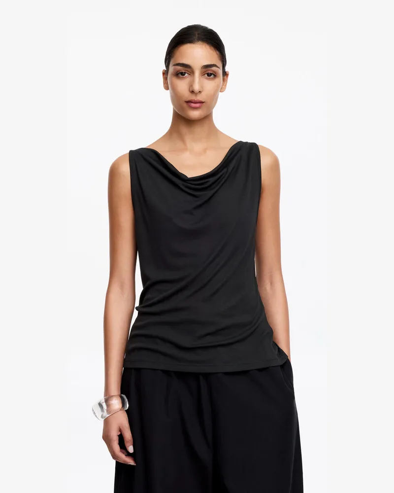 Arket Drapiertes Tanktop -Schwarz Schwarz