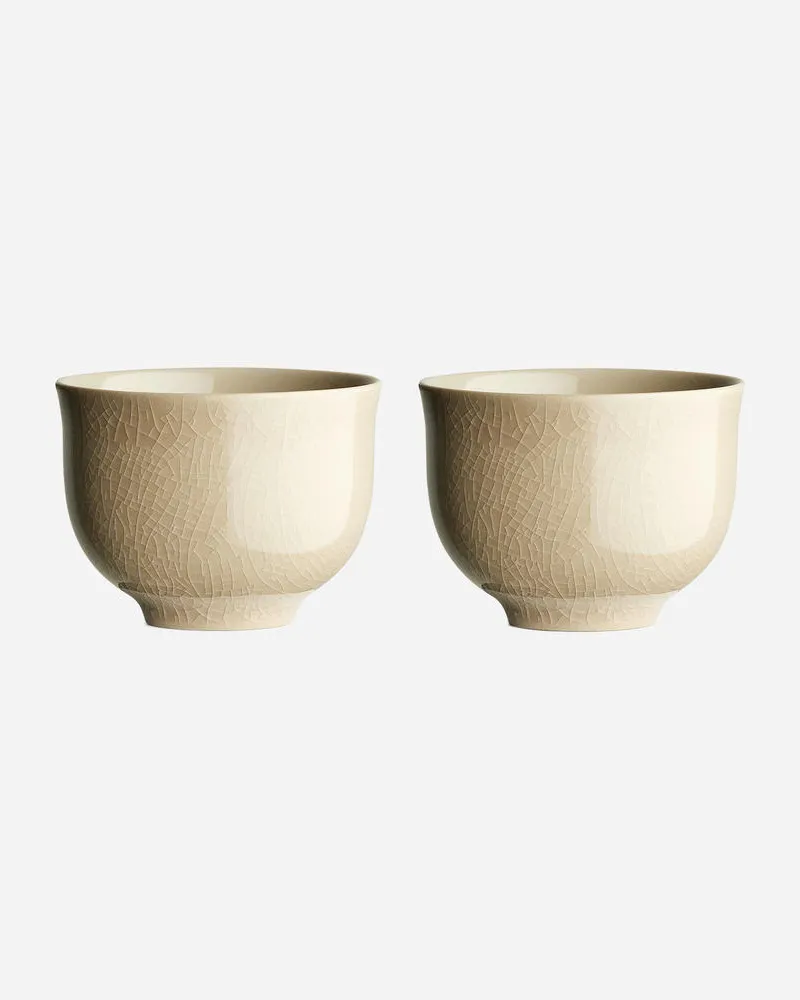 Arket Tassen Aus Steingut, 2Er-Set - Weiß Cremeweiß
