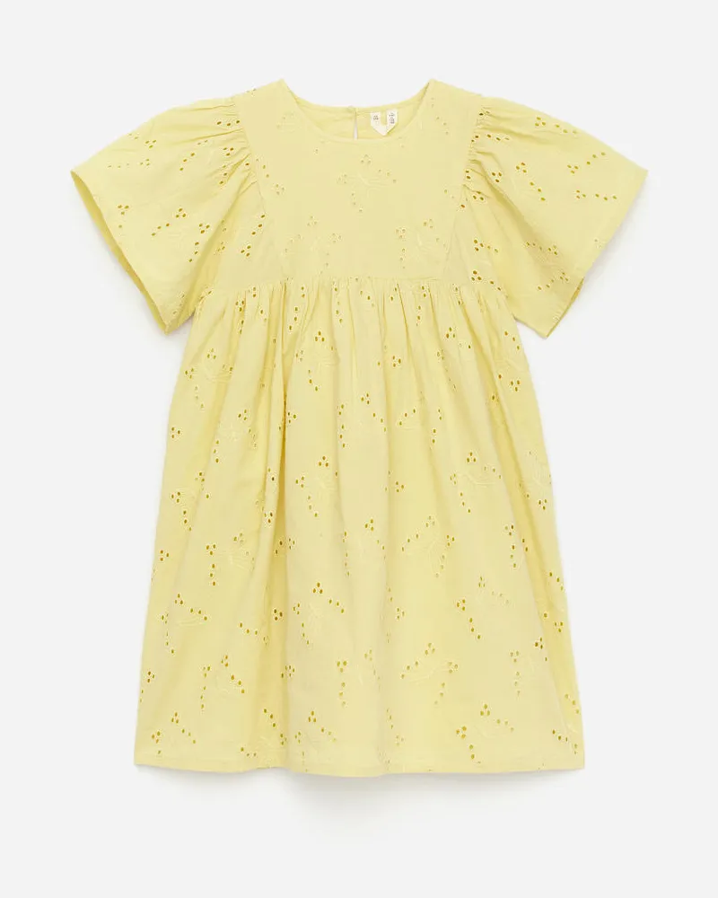 Arket Kleid Mit Lochstickerei -Gelb Gelb