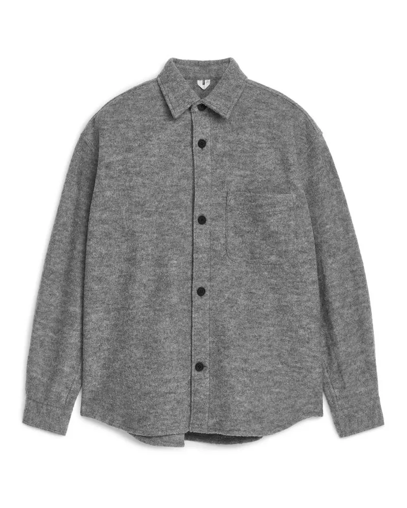 Arket Bouclé-Hemd Aus Wolle -Grau Grau