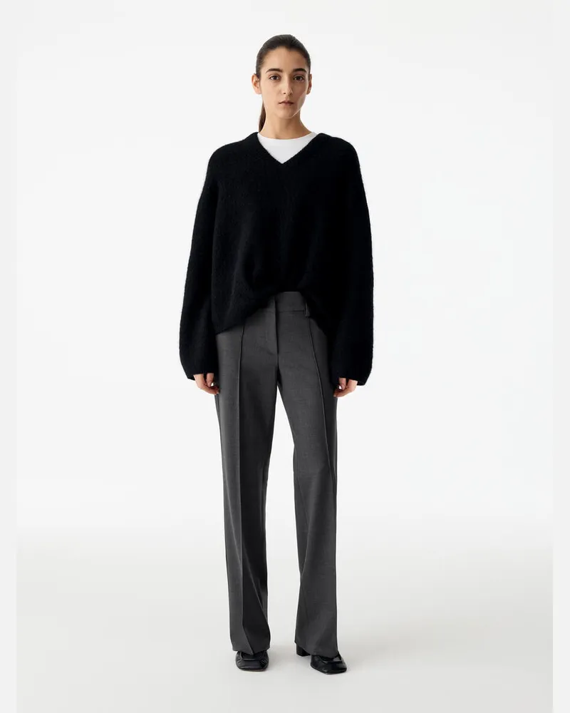 Arket Elegante Hose Mit Ausgestelltem Bein -Grau Grau