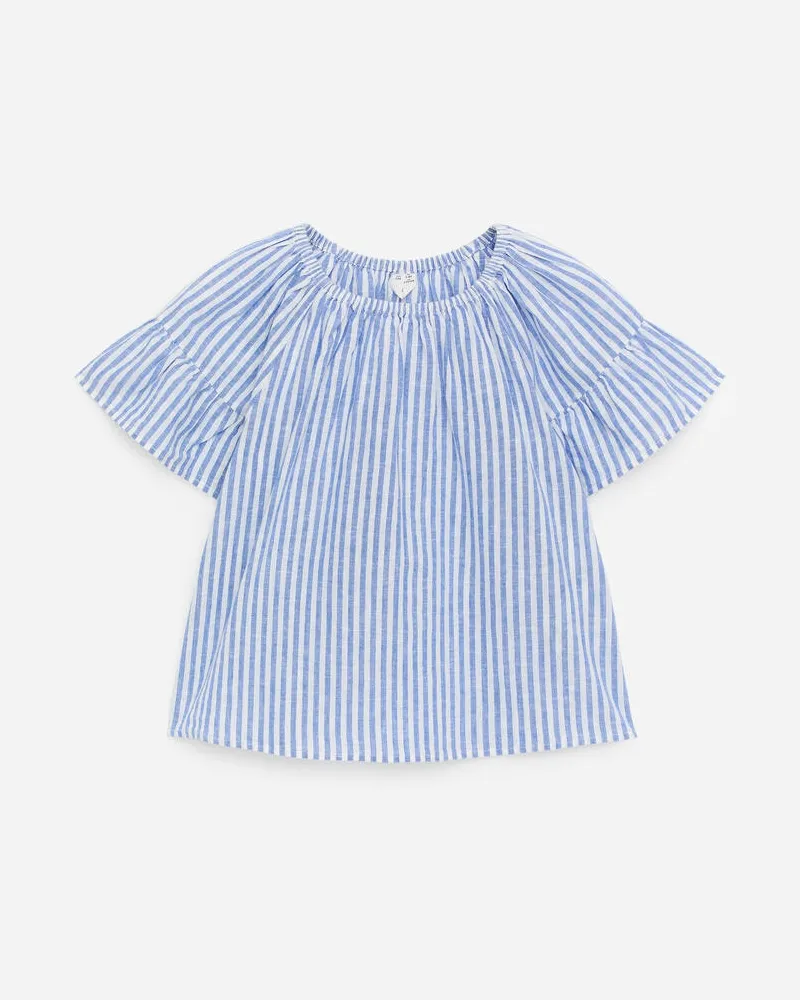 Arket Oberteil Aus Baumwolle Und Leinen -Blau Blau