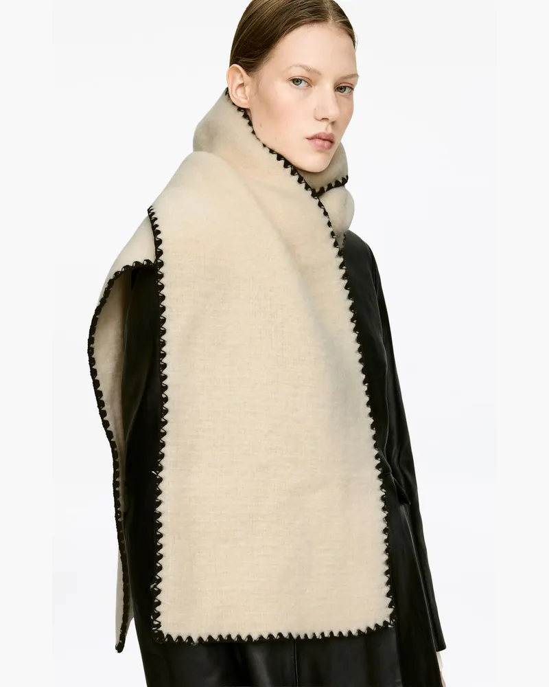 Arket Schal Mit Festonstich -Beige Beige