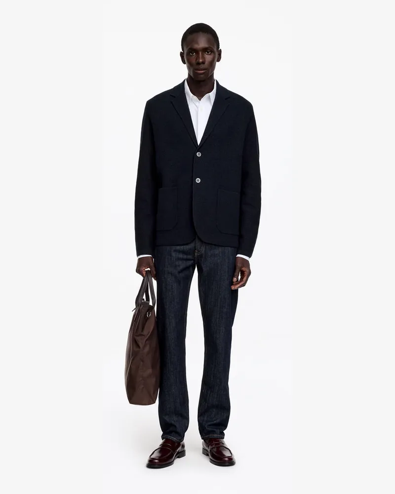Arket Blazer Aus Wollwalk -Blau Blau