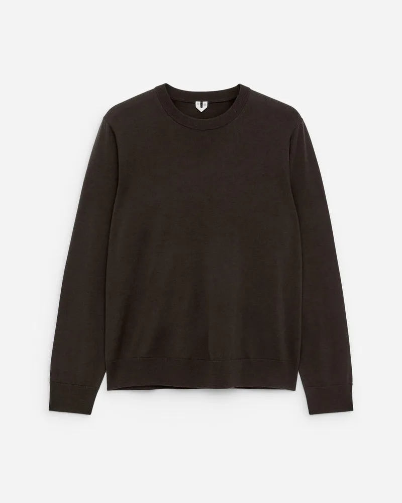 Arket Feinstrickpullover Aus Merinowolle -Braun Braun