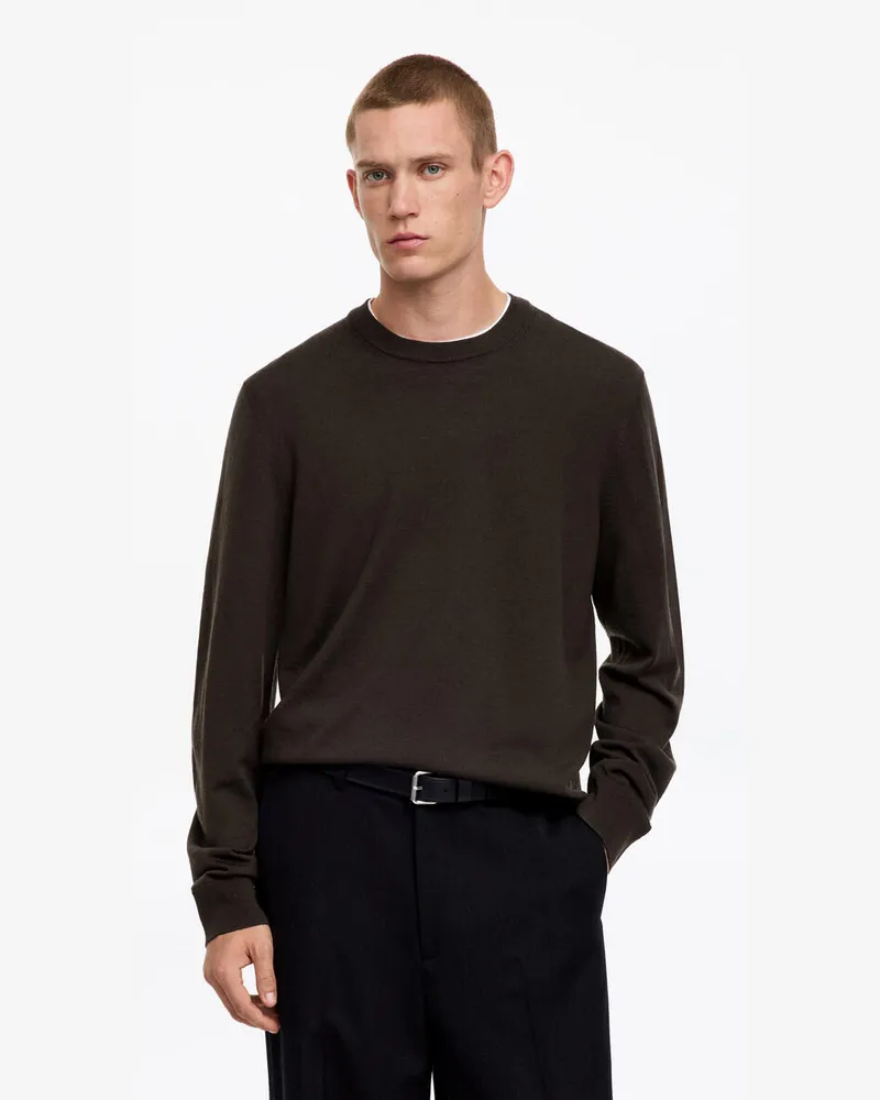 Arket Feinstrickpullover Aus Merinowolle -Braun Braun