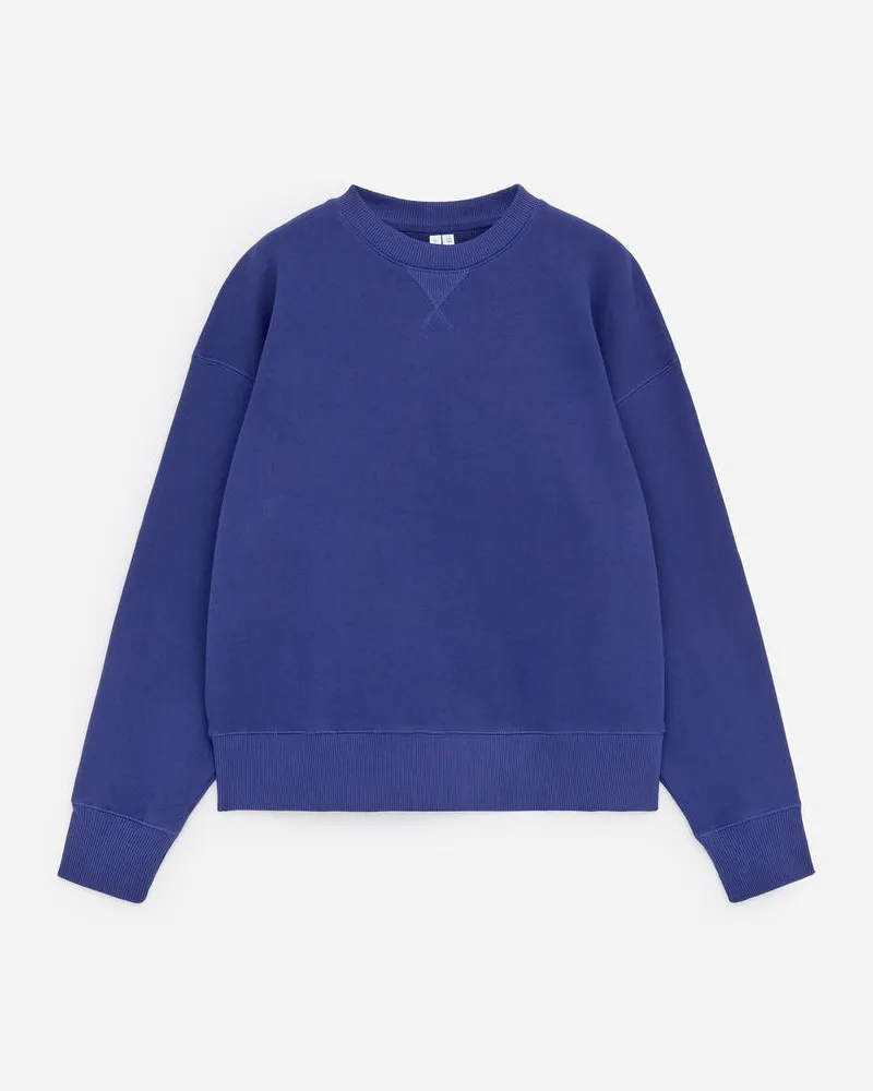 Arket Lockeres Sweatshirt Aus Frottee -Blau Blau