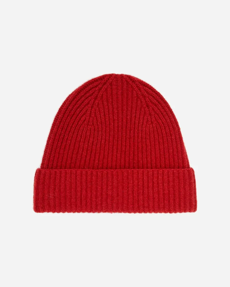 Arket Rippstrick-Beanie Aus Wollmischung -Rot Rot