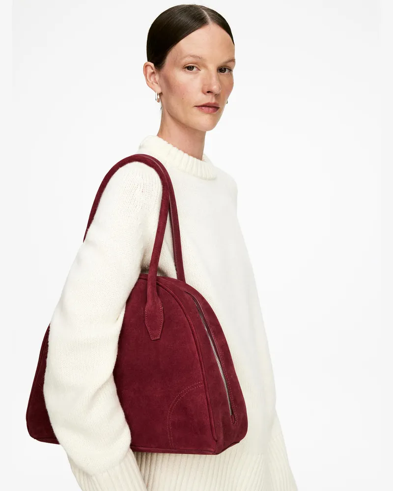 Arket Bowlingtasche Aus Veloursleder -Rot Rot