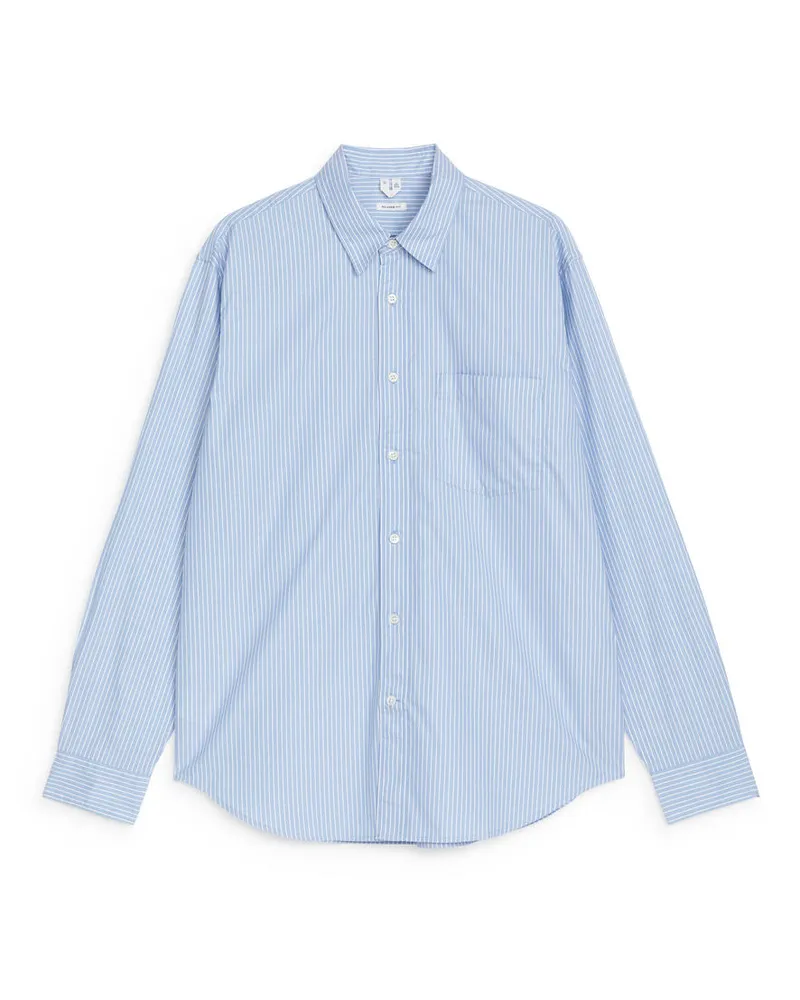 Arket Lockeres Baumwollhemd - Blau|Mehrfarbig|Weiß Hellblau