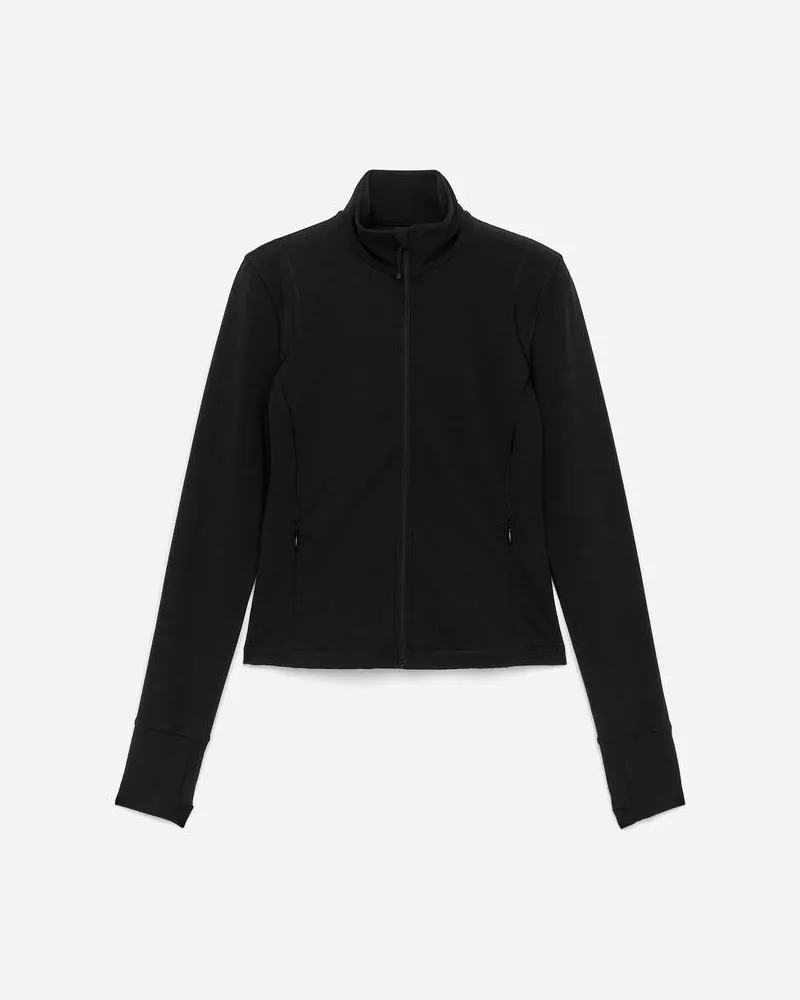 Arket Weiche Stretch-Jacke Mit Reißverschluss -Schwarz Schwarz