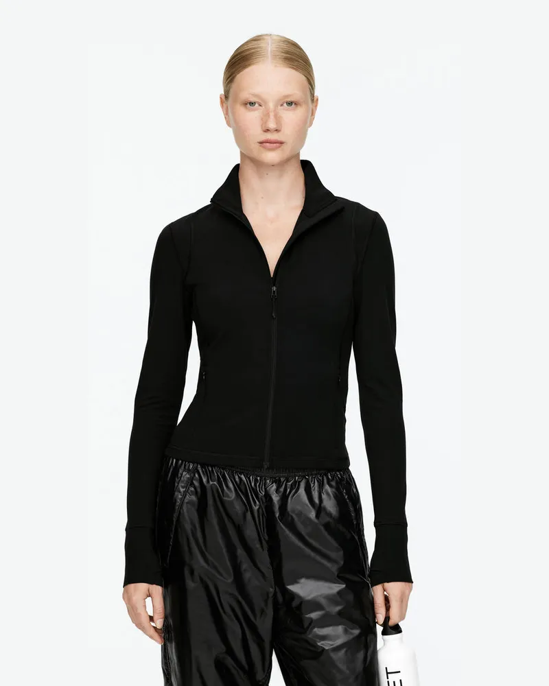 Arket Weiche Stretch-Jacke Mit Reißverschluss -Schwarz Schwarz