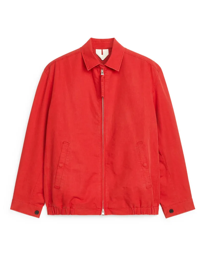 Arket Blouson aus Baumwolle Und Leinen Rot