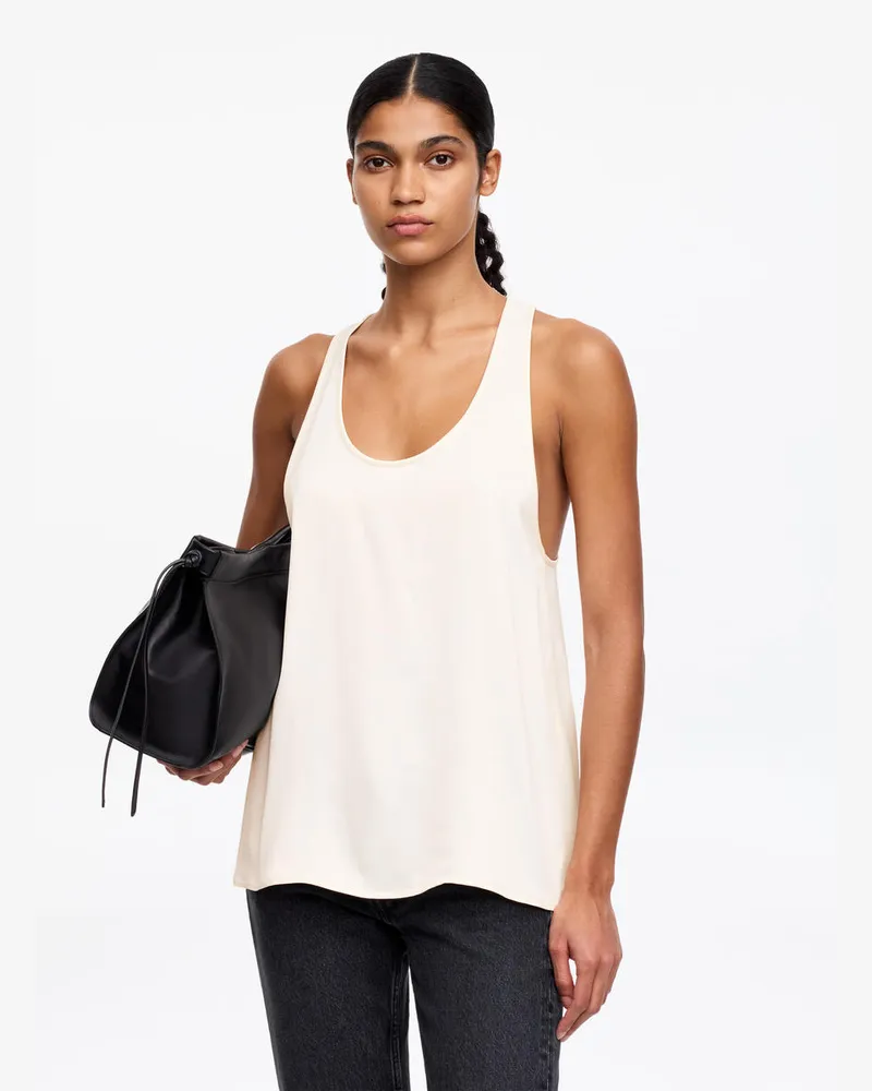 Arket Sportoberteil Aus Satin -Weiß Weiß