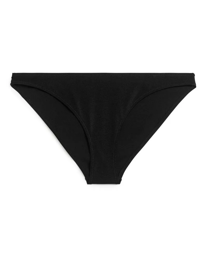 Arket Glänzende Bikinihose Mit Niedrigem Bund - Schwarz Schwarz