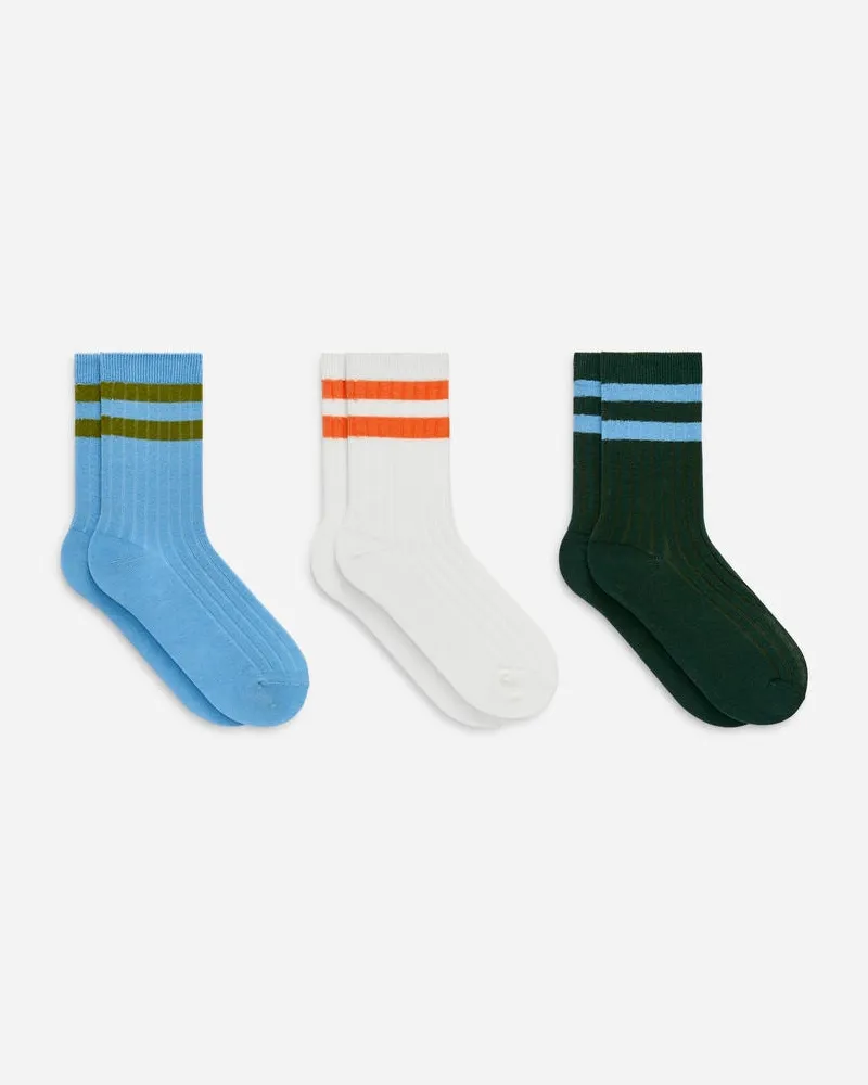 Arket Gerippte Socken 3er-Pack -Schwarz Schwarz