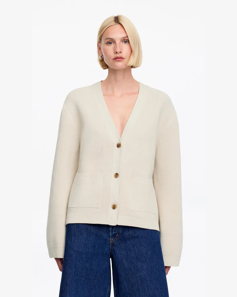 Arket Strickjacke Aus Baumwolle -Beige Beige