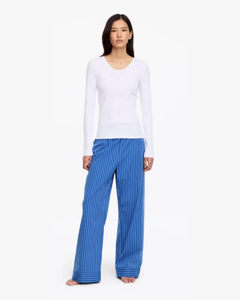 Arket Pyjamahose Aus Baumwoll-Popeline -Blau Blau