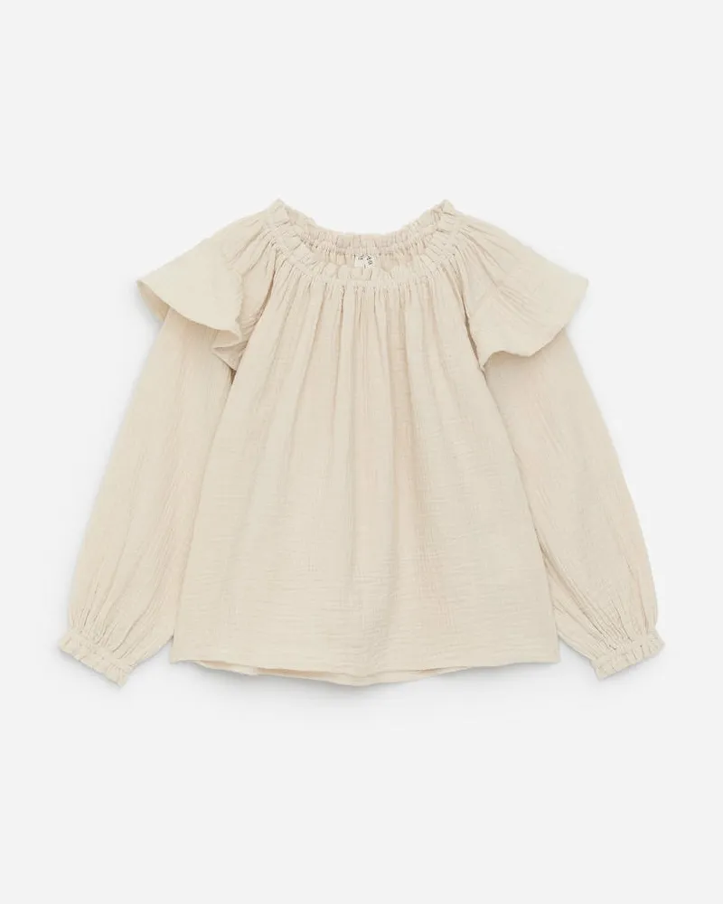 Arket Musselinbluse Mit Rüschen -Weiß Weiß