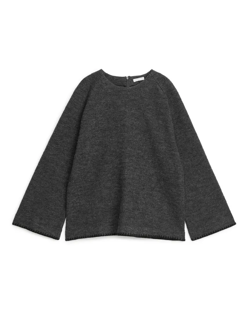 Arket Sweatshirt Aus Koch- Und Baumwolle - Grau Dunkelgrau