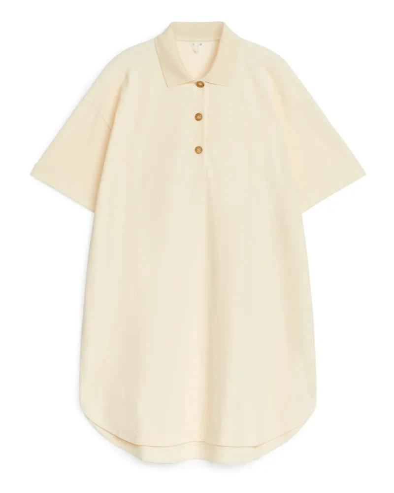 Arket Pikee-Polokleid - Gelb Blassgelb