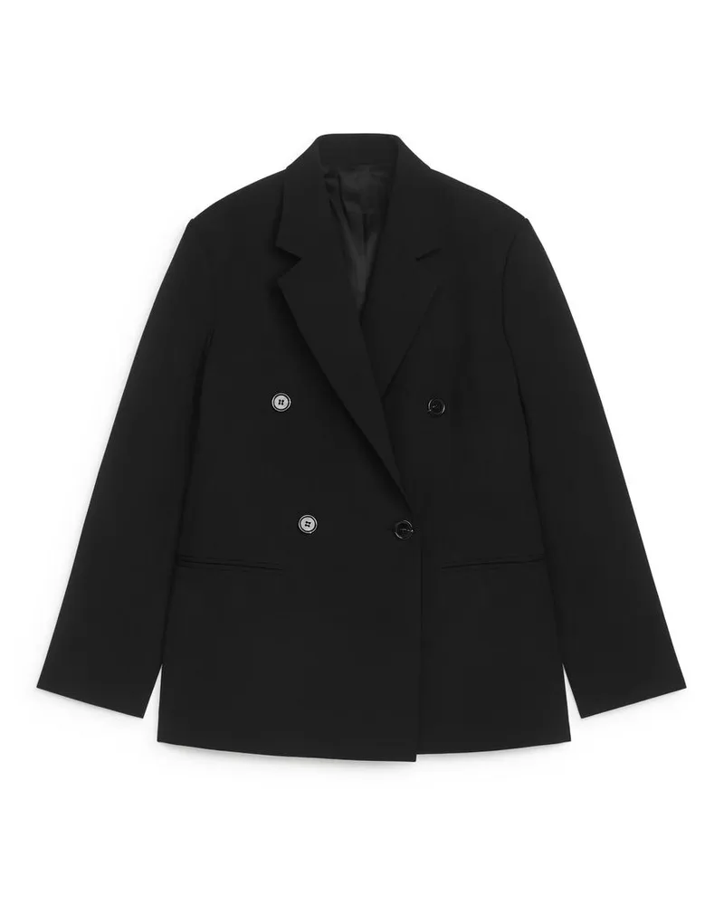 Arket Zweireihiger Blazer - Schwarz Schwarz