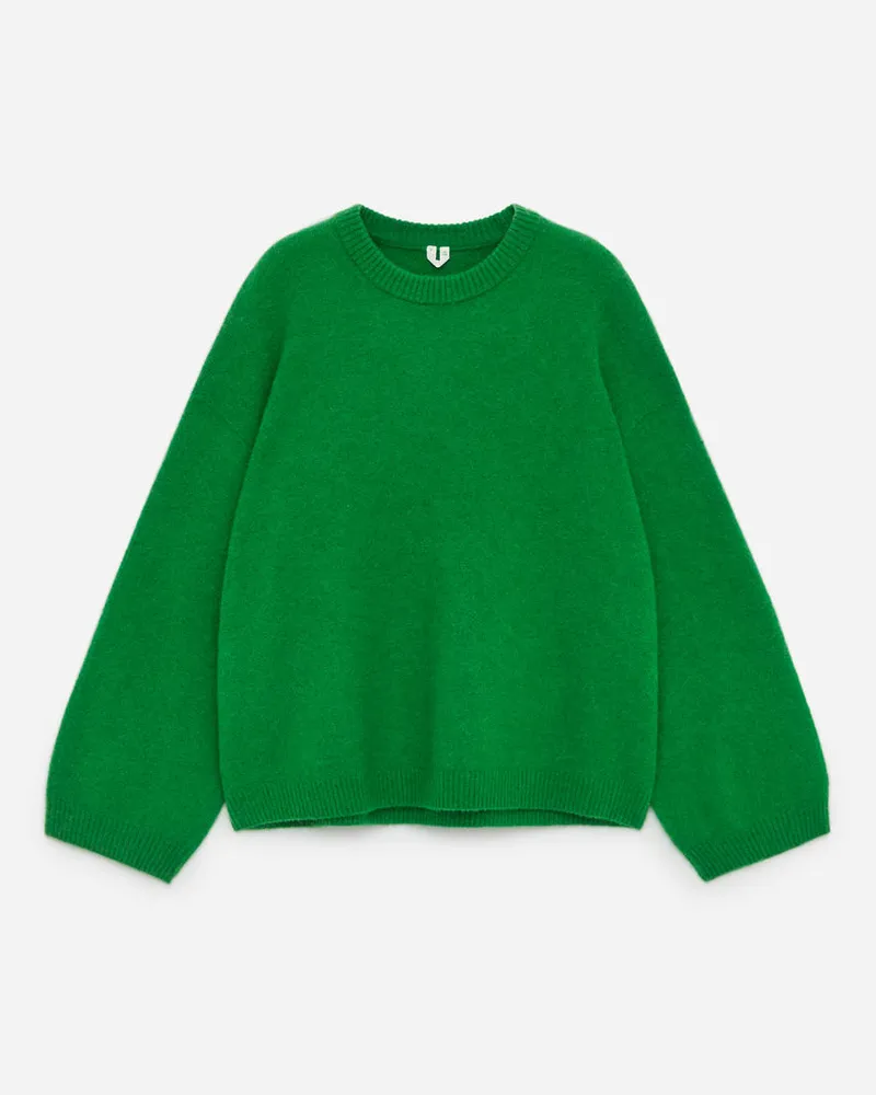 Arket Pullover Aus Alpakawolle Und Wolle - Grün Leuchtendes