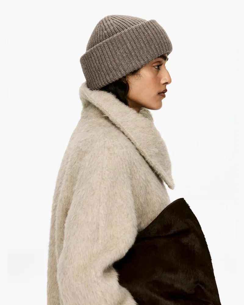 Arket Wollbeanie Mit Doppeltem Umschlag -Beige Beige