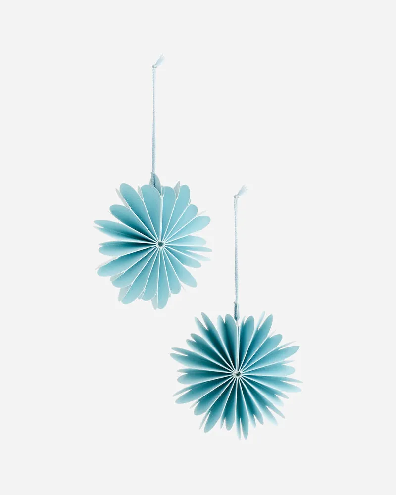 Arket Schneeflockenornamente, 2Er-Set - Blau Hellblau