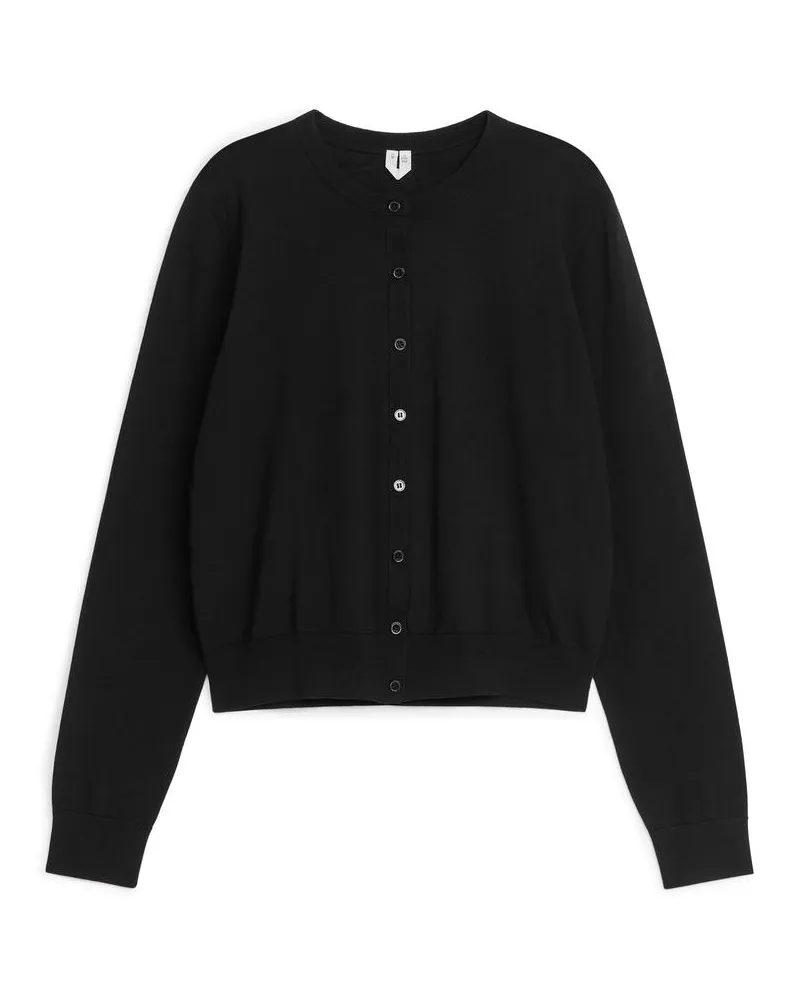 Arket Strickjacke Aus Baumwolle - Schwarz Schwarz