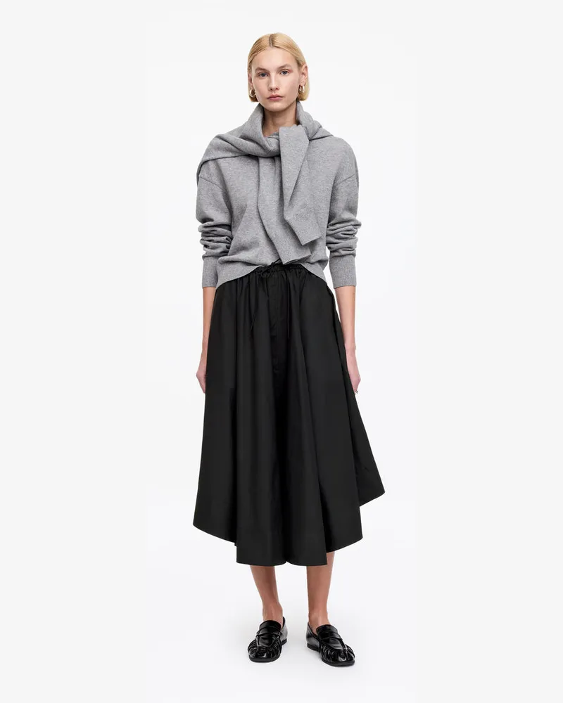 Arket Weiter Baumwollrock -Schwarz Schwarz