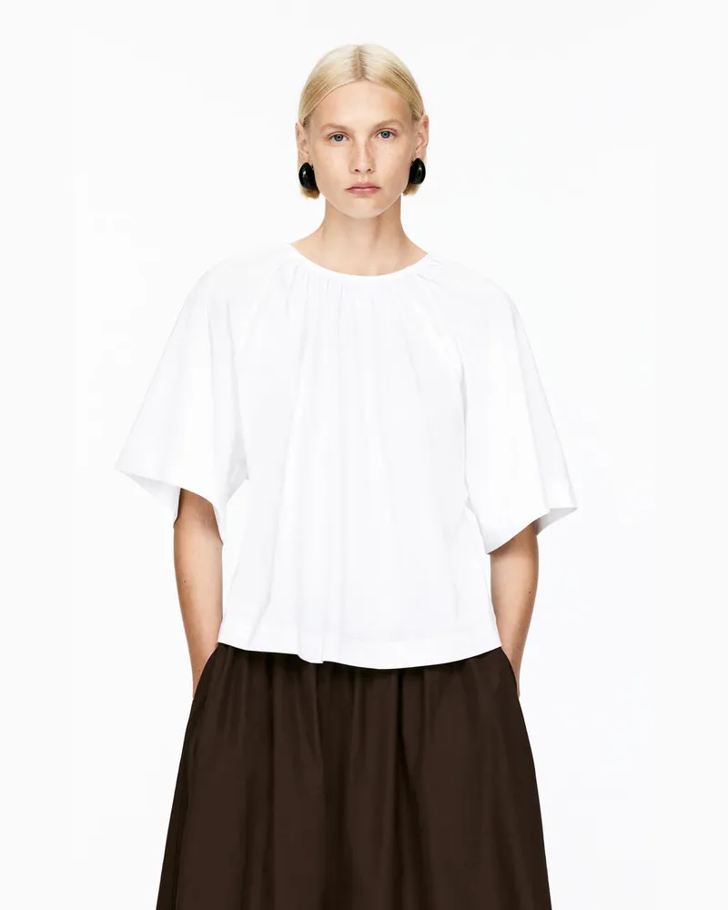 Arket T-Shirt Mit Rückenausschnitt -Weiß Weiß
