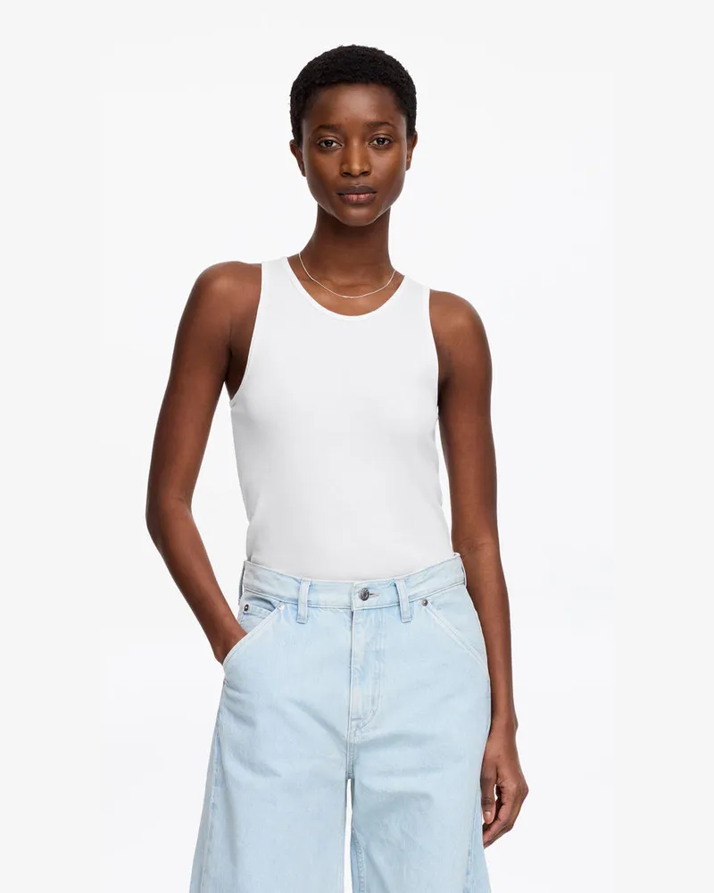 Arket Geripptes Tanktop -Weiß Weiß
