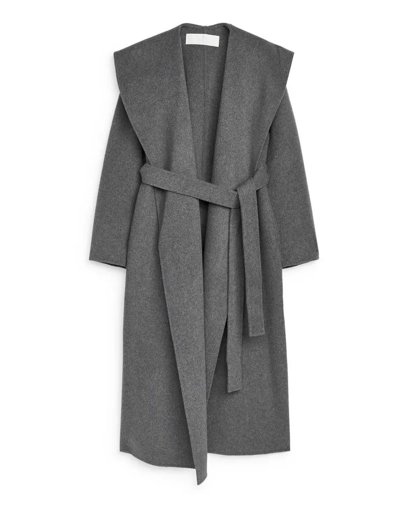 Arket Mantel Mit Schalkragen - Grau Grau