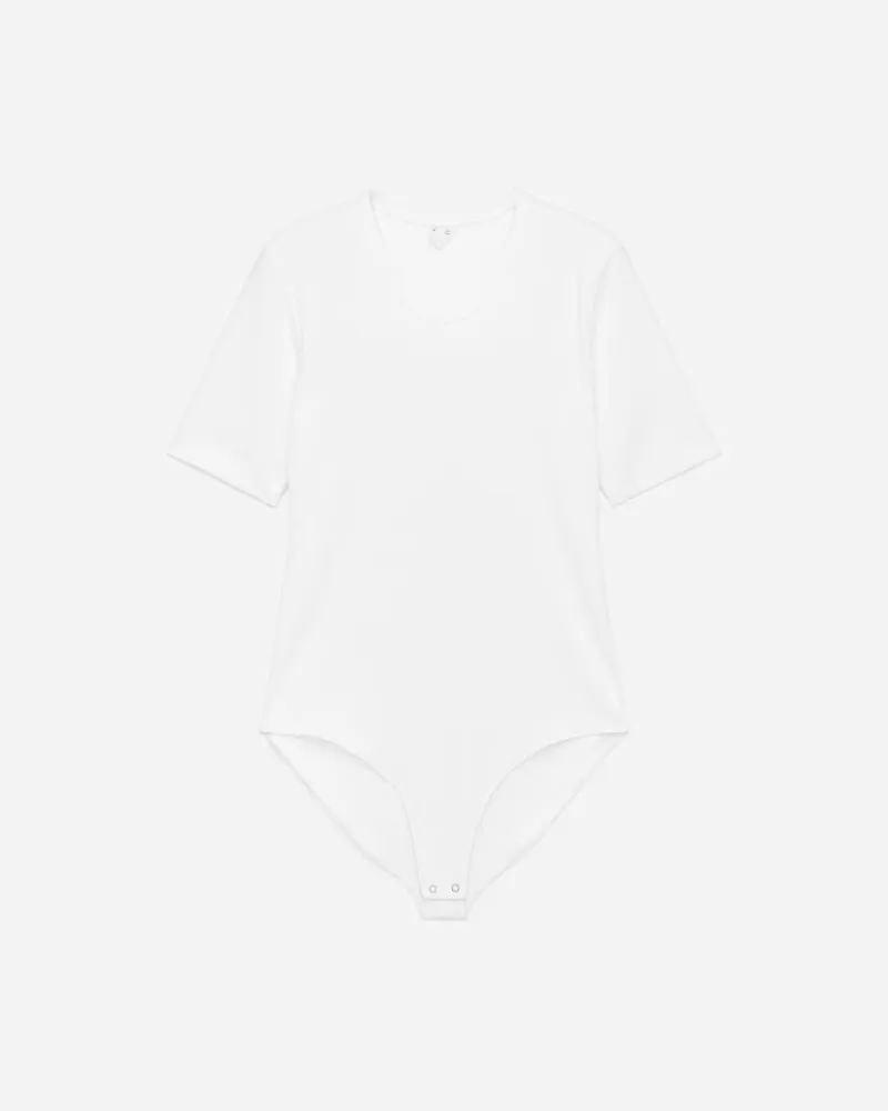 Arket Gerippter Body - Weiß Weiß