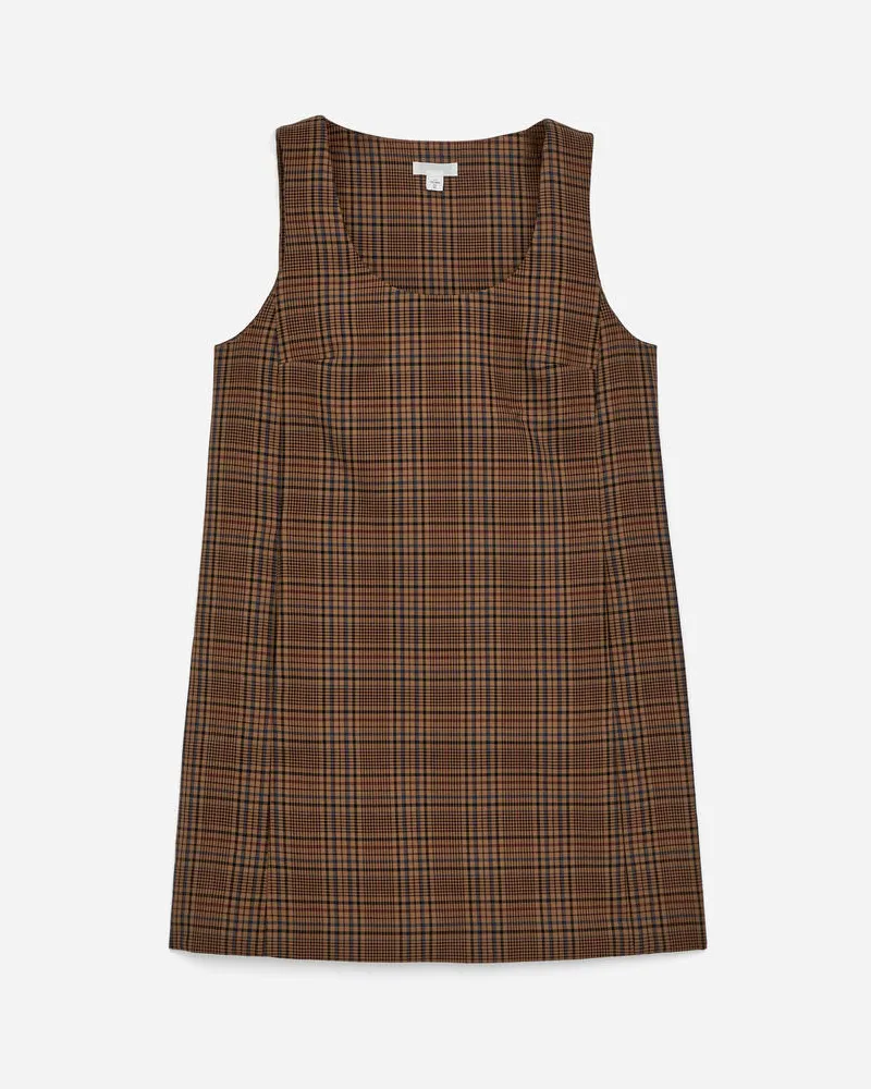 Arket Kariertes Minikleid -Beige Beige