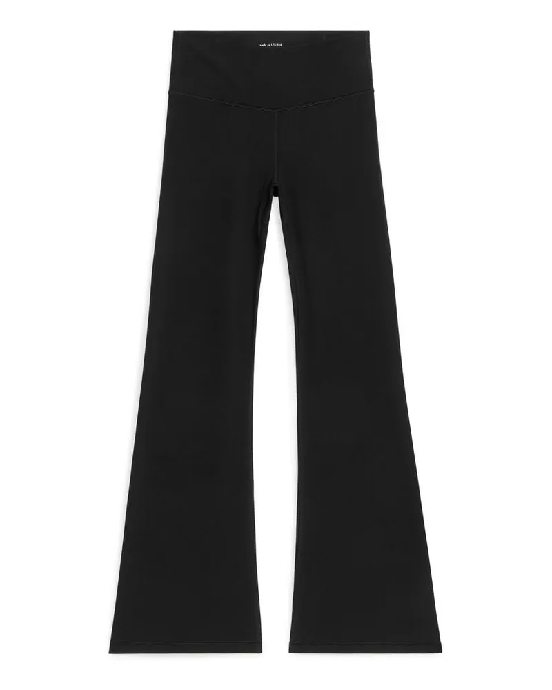 Arket Weiche, Ausgestellte Stretch-Leggings - Schwarz Schwarz