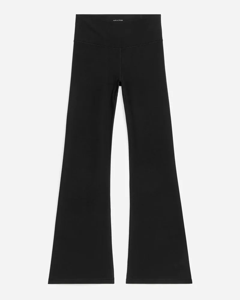 Arket Weiche Ausgestellte Stretch-Leggings -Schwarz Schwarz
