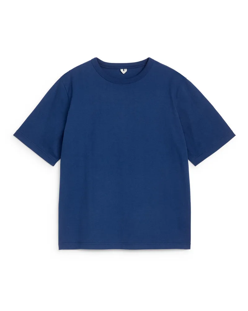 Arket Schweres T-Shirt - Blau Knallblau