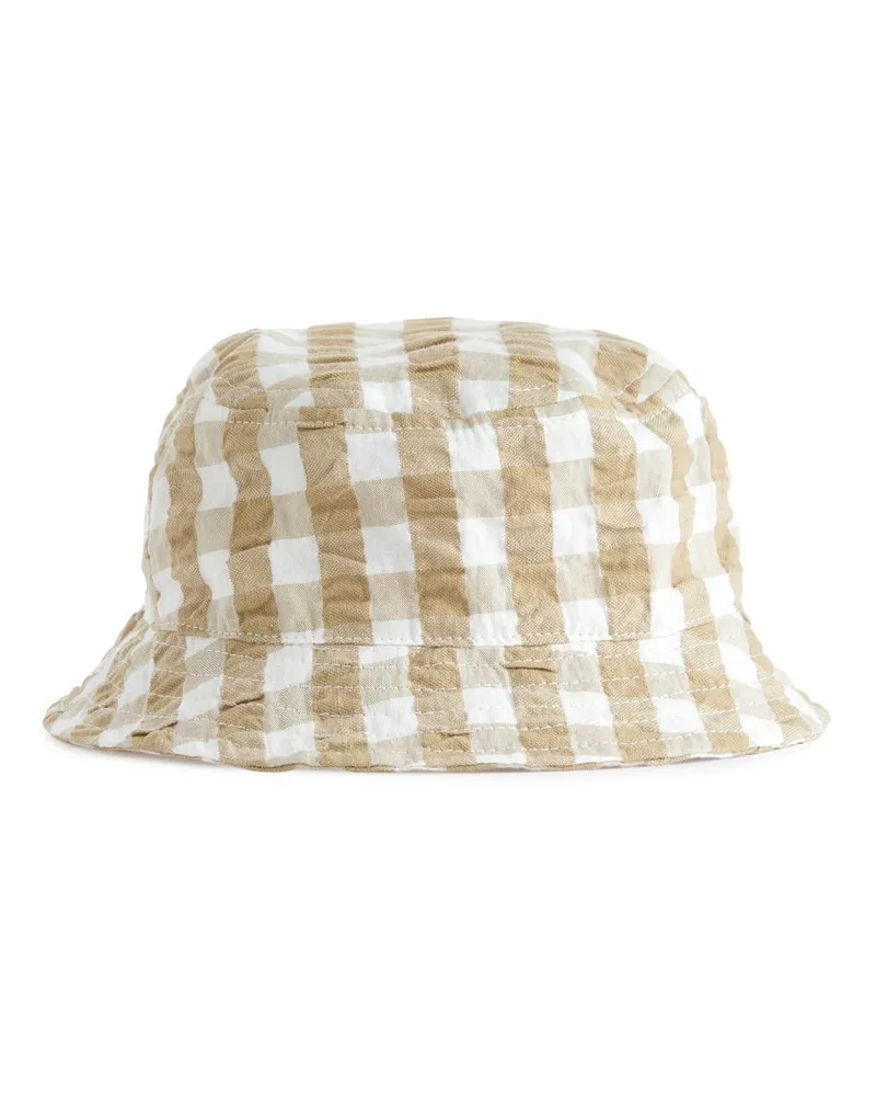 Arket Seersucker-Fischerhut - Beige|Mehrfarbig|Weiß Beige