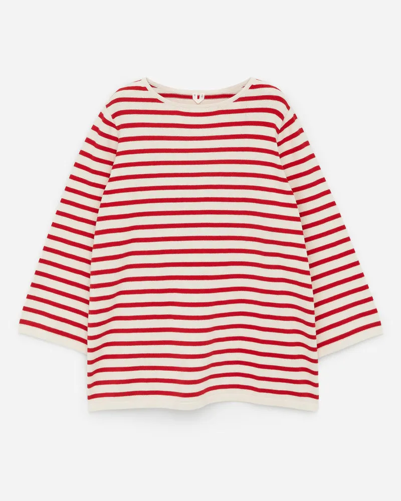 Arket Baumwollstrickpullover - Rot|Weiß|Mehrfarbig Rot
