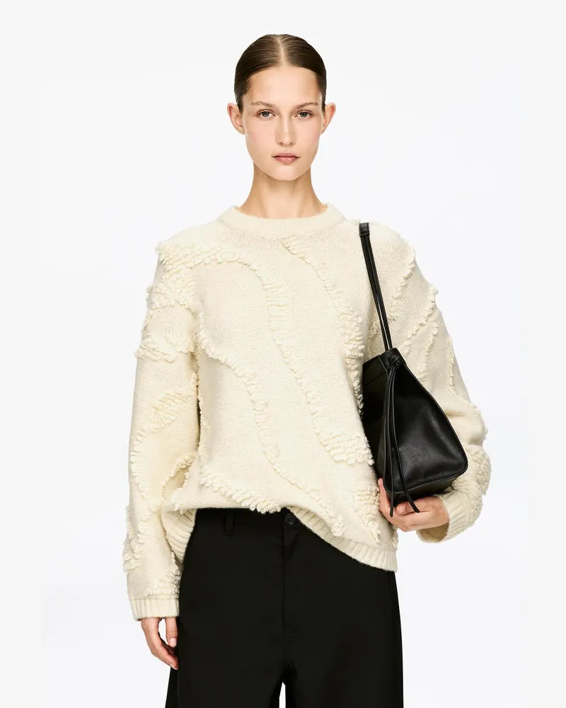 Arket Texturierter Pullover -Weiß Weiß