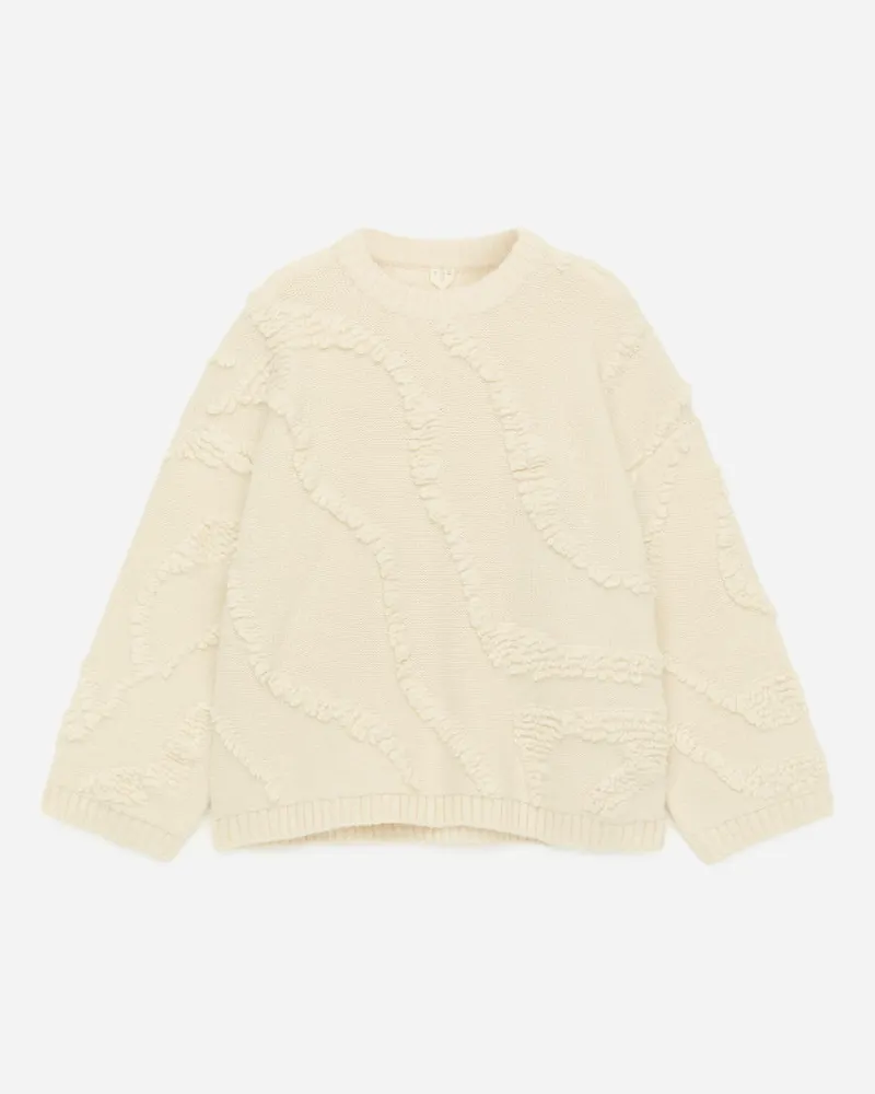 Arket Texturierter Pullover -Weiß Weiß