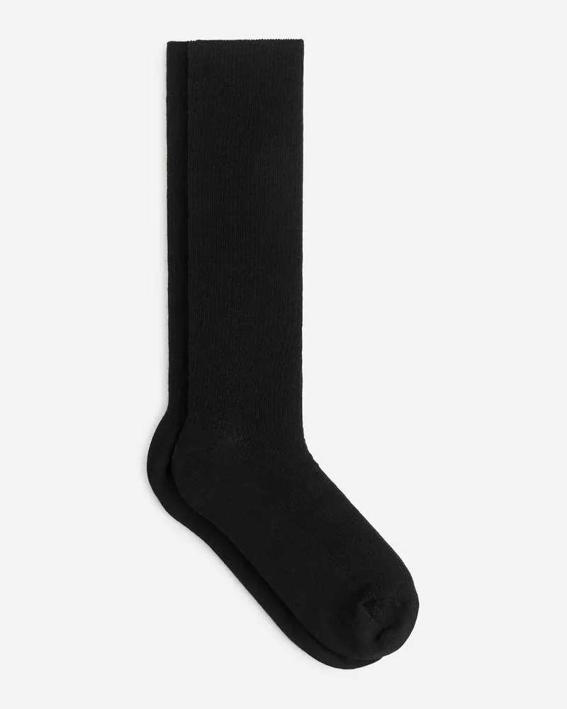 Arket Gerippte Socken Aus Wollmischung - Schwarz Schwarz
