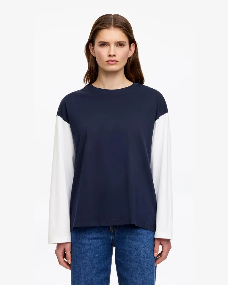 Arket Oversized-T-Shirt Mit Langen Ärmeln -Blau Blau