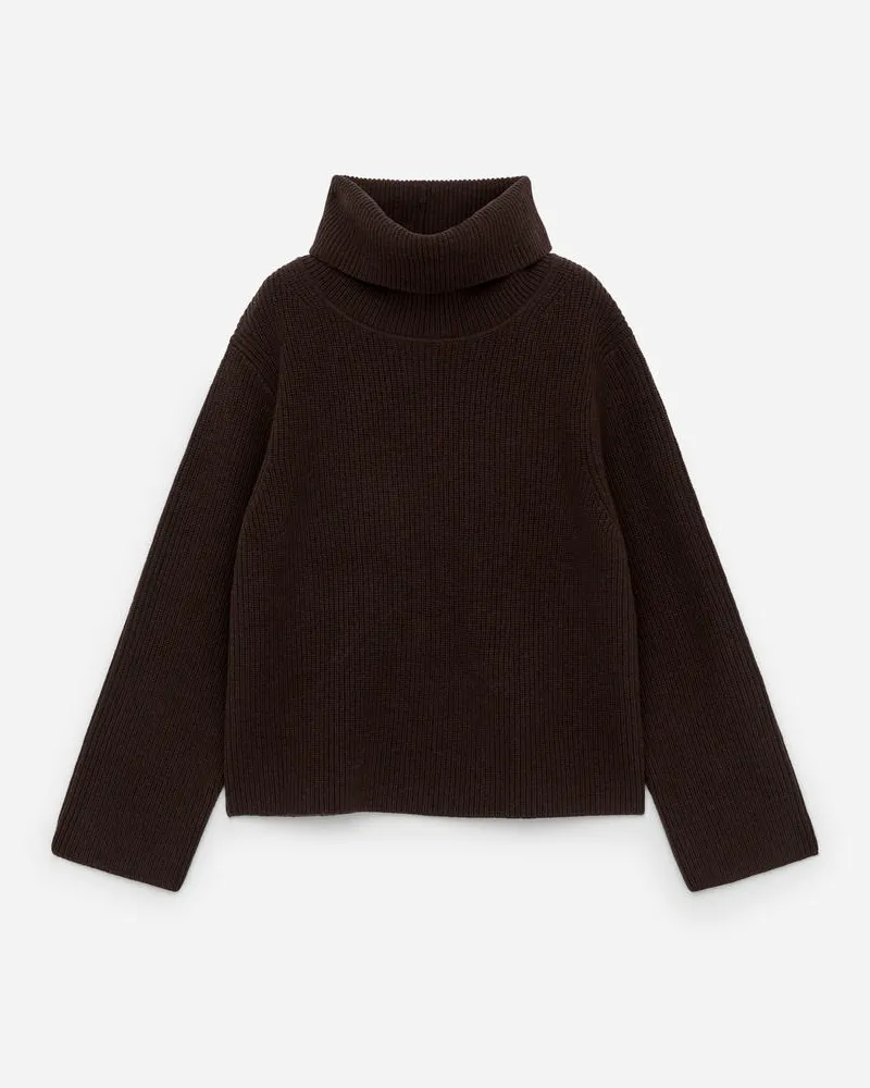 Arket Wollpullover Mit Rollkragen - Braun Dunkelbraun