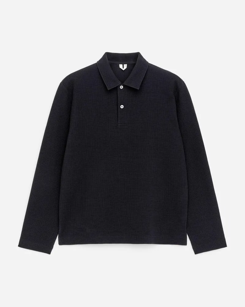 Arket Poloshirt Mit Waffelmuster -Blau Blau