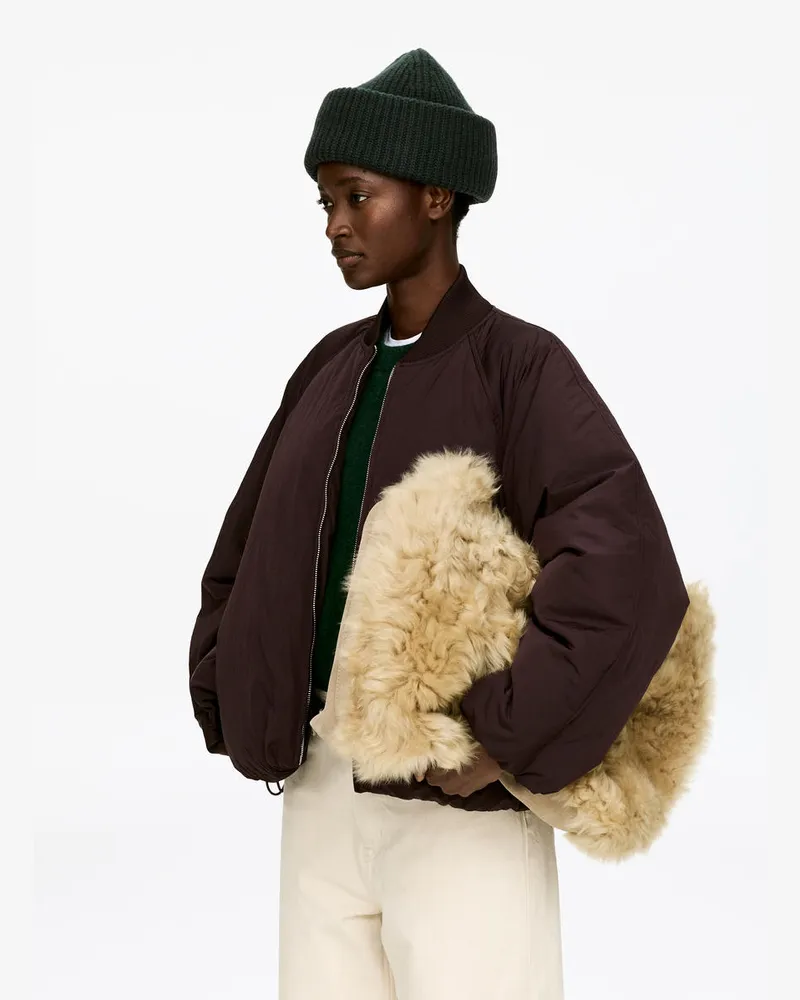 Arket Wollbeanie Mit Doppeltem Umschlag -Grün Grün