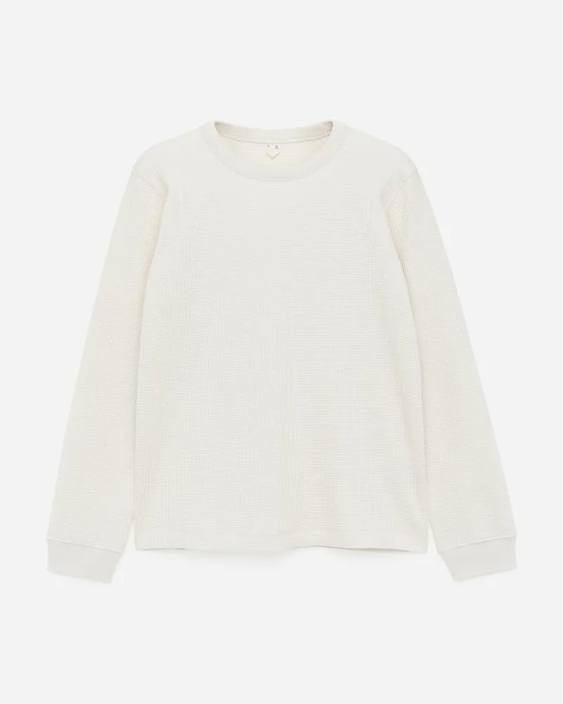 Arket Sweatshirt Mit Waffelmuster -Weiß Weiß